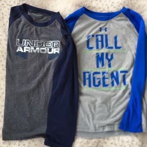 Two UA long sleeve soft shirts